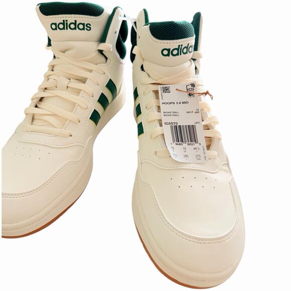 Adidas Hoops 3.0 Mid Men's Athletic Shoe White Sneakers Trainers Footwear - Picture 2 of 9